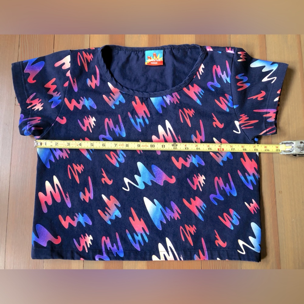 Mokuyobi Boxy Crop Tee in blue print